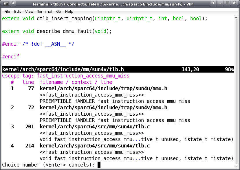 Looking up a place where a function is defined or declared